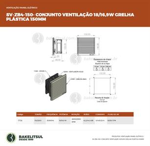 CONJUNTO DE VENTILAÇÃO 150mm 18/17W 11726 