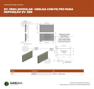 GRELHA DE VENTILAÇÃO OU EXAUSTÃO MODULAR 11741 