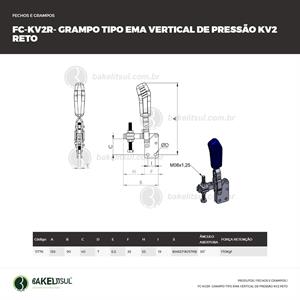 GRAMPO DE PRESSÃO VERTICAL RETO TIPO EMA FC-KV2R 11776 