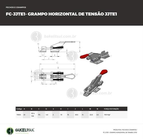 GRAMPO HORIZONTAL DE PRESSÃO JJTE1 11803 F3 08928 