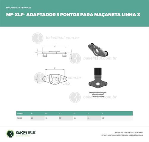 ADAPTADOR LINHA X PARA MONTAGEM TRAVAMENTO 3 PONTOS 11809 
