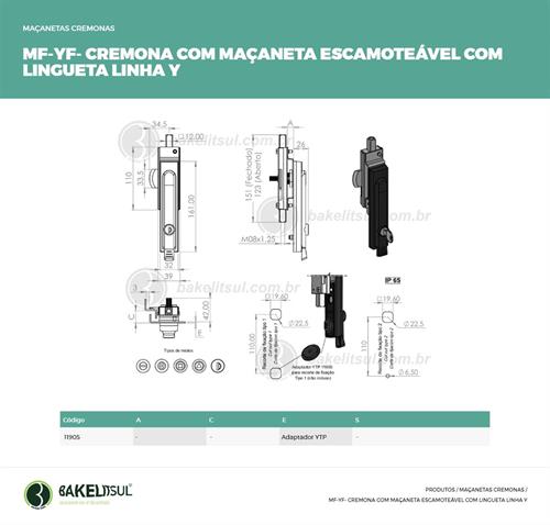 ADAPTADOR PARA INSTALAÇÃO DE MAÇANETA ESCAMOTEÁVEL LINHA Y 11905 