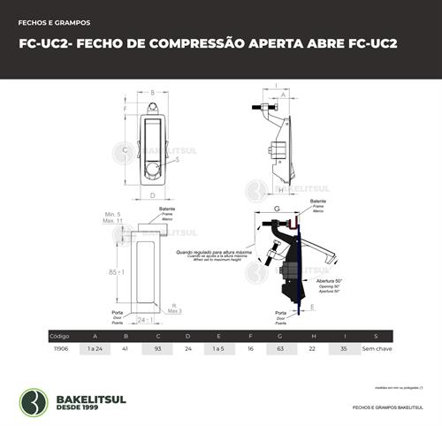 FECHO LINGUETA PUSH PULL FC-UC2 11906 