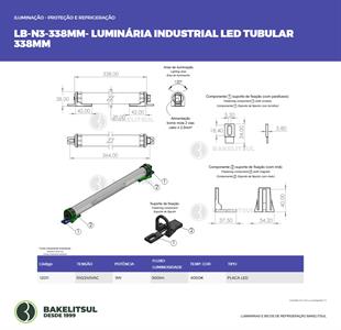 LUMINÁRIA INDUSTRIAL LED TUBULAR 338MM LB-N3 12011 