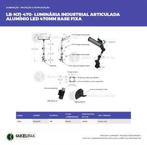 LUMINÁRIA ARTICULADA LED BASE FIXA LB-NJ1-470 12013 
