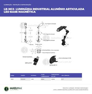 LUMINÁRIA ARTICULADA LED BASE MAGNÉTICA LB-NC2 12018 