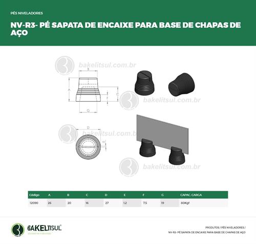 PÉ NIVELADOR PARA CHAPA DE AÇO 12090 