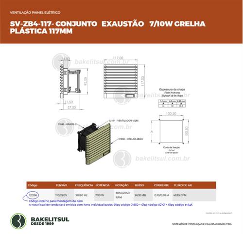 CONJUNTO DE EXAUSTÃO 117mm 7/10W 12096 