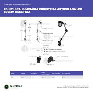 LUMINÁRIA ARTICULADA LED BASE FIXA LB-NF1-802 12104 