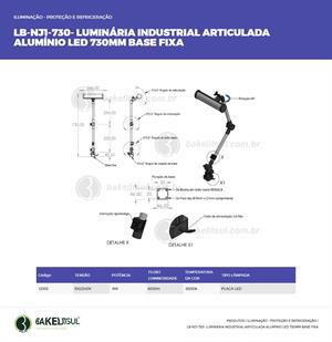 LUMINÁRIA ARTICULADA LED BASE FIXA LB-NJ1-730 12105 