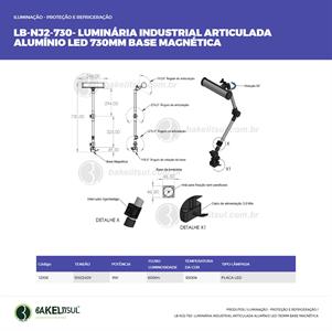 LUMINÁRIA ARTICULADA LED BASE MAGNÉTICA LB-NJ2-730 12106 