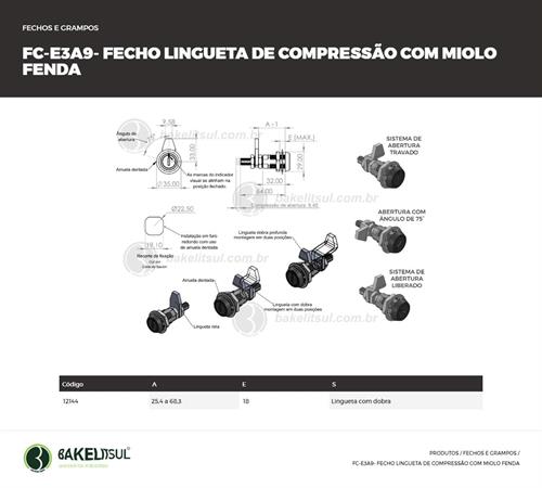 FECHO LINGUETA COMPRESSÃO FENDA FC-E3A9 12144 
