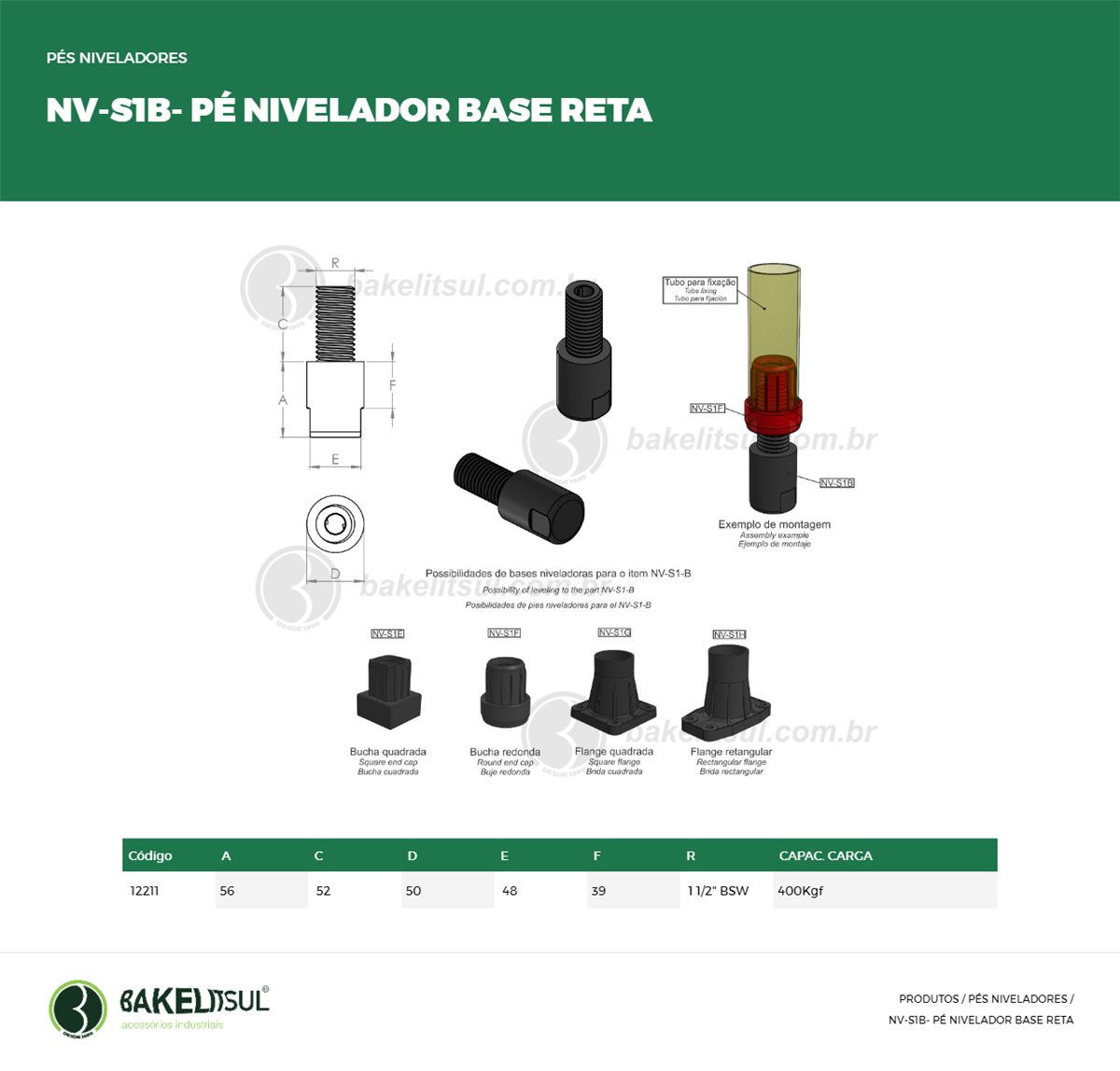 Clique aqui para visualizar a imagem técnica NV-NIVELADOR-PP-S1-EX- 50- 1.1/2-52-RMT-BASE RETA PONTA PLANA Clique aqui para visualizar a imagem técnica NV-NIVELADOR-PP-S1-EX- 50- 1.1/2-52-RMT-BASE RETA PONTA PLANA