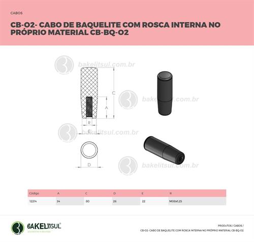 CABO DE BAQUELITE ROSCA INTERNA CB-O2 12214 