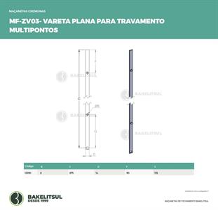 VARETA PLANA PARA TRAVAMENTO MULTIPONTOS LINHA Z 12290 