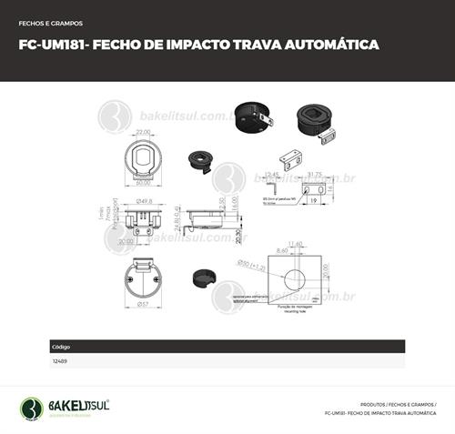 FECHO IMPACTO TRAVA AUTOMÁTICA FC-UM181 12489 