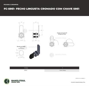 FECHO LINGUETA CROMADO COM CHAVE FC-S9E1 12524 