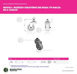 RODÍZIO GIRATÓRIO ROSCA LINHA LEVE 65 A 140KGF TP-GRLL 12621 