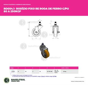 RODÍZIO FIXO ROSCA LINHA LEVE 80 A 250KGF FFPU-FRLL 12700 