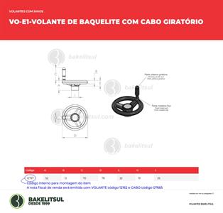 VOLANTE DE BAQUELITE COM CABO GIRATÓRIO 12787 