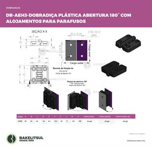 DOBRADIÇA PLÁSTICA ALOJAMENTO PARAFUSO SEXTAVADO INTERNO  12856 