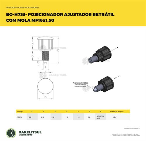 POSICIONADOR AJUSTADOR RETRÁTIL COM MOLA 12870 