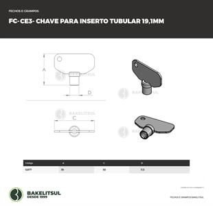 CHAVE METÁLICA PARA INSERTO TUBULAR 19,1MM 12877 