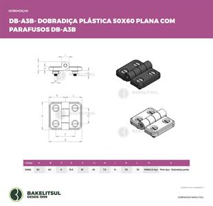 DOBRADIÇA PLÁSTICA PLANA COM PARAFUSOS A3B 12888 