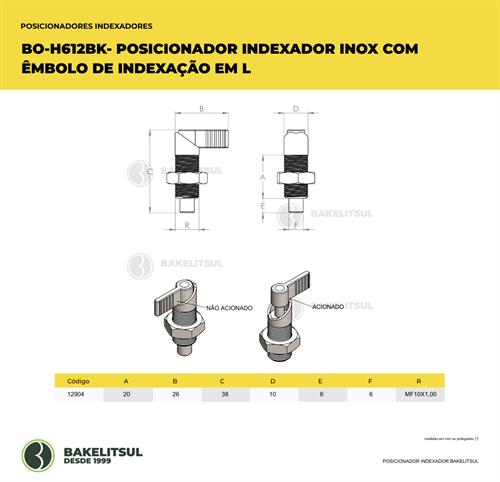 POSICIONADOR INOX COM ÊMBOLO DE INDEXAÇÃO L COM TRAVA H612BK 12904 