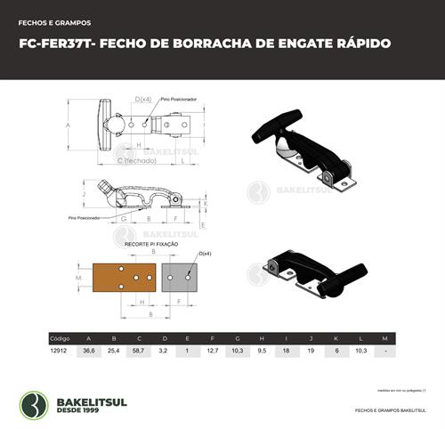FECHO DE BORRACHA DE ENGATE RÁPIDO 12912 