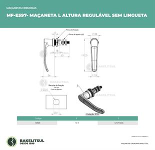MAÇANETA L ALTURA REGULÁVEL SEM LINGUETA 12925 