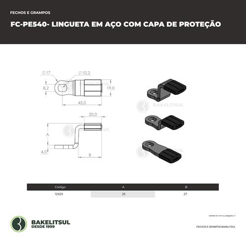 LINGUETA COM CAPA DE PROTEÇÃO PE540 12929 