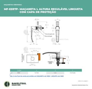 MAÇANETA L ALTURA REGULÁVEL COM LINGUETA COM CAPA DE PROTEÇÃO 13123 