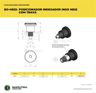 POSICIONADOR INDEXADOR INOX H822 COM TRAVA 13216 