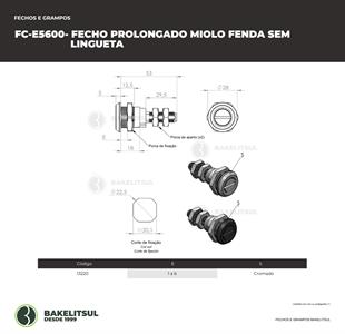 FECHO PROLONGADO MIOLO FENDA SEM LINGUETA 13220 
