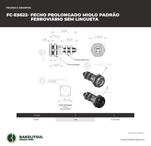 FECHO PROLONGADO MIOLO PADRÃO FERROVIÁRIO SEM LINGUETA 13230 