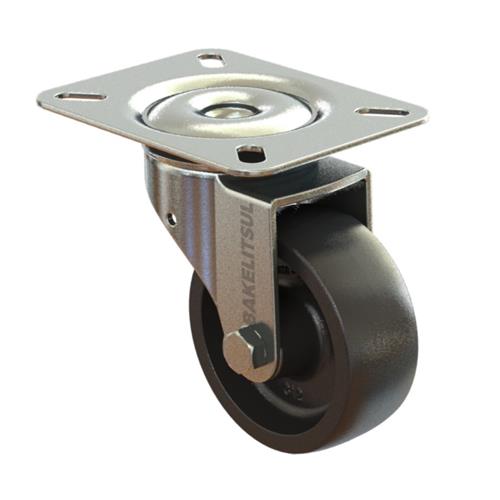 RODÍZIO GIRATÓRIO PLACA LINHA LEVE 25 A 160KGF PP-GPLL 03890 