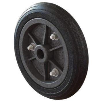 RODA BORRACHA MACIÇA ARO PLÁSTICO R105.02 03545