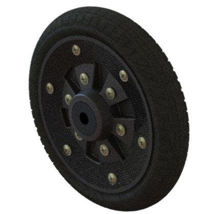 RODA BORRACHA MACIÇA ARO PLÁSTICO R105.04 12026 