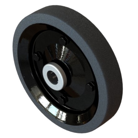 RODA BORRACHA MACIÇA ARO METÁLICO R105.21 03539 