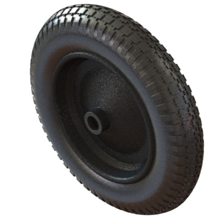 RODA BORRACHA MACIÇA ARO METÁLICO R105.26 10260 