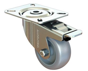 RODÍZIO GIRATÓRIO PLACA LINHA LEVE TRAVA 65 A 140KGF TP-GPLLT 12631