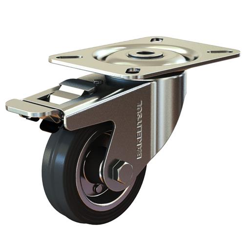 RODÍZIO GIRATÓRIO PLACA LINHA LEVE TRAVA 80 A 100KGF BR-GPLLT 12662