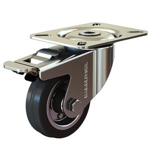 RODÍZIO GIRATÓRIO PLACA LINHA LEVE TRAVA 80 A 100KGF BR-GPLLT 12662