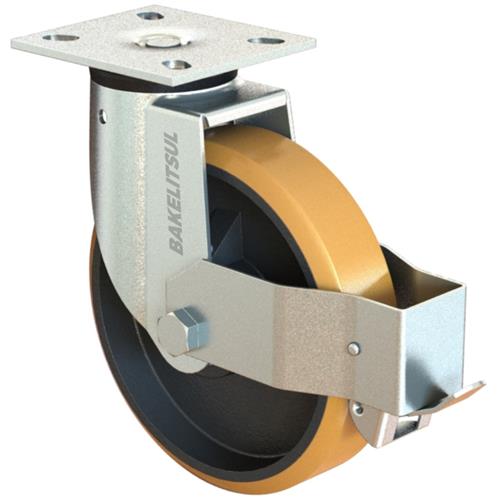 RODÍZIO GIRATÓRIO PLACA LINHA MÉDIA REFORÇADA TRAVA 350 A 730KGF FFPU-GPLMR 12771 