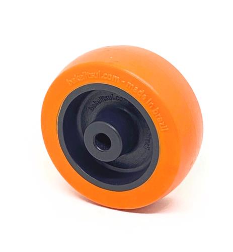 RODA PV PLÁSTICA LINHA LEVE ATÉ 125KGF LARANJA 10270 F3 07798 