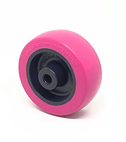 RODA PV PLÁSTICA LINHA LEVE ATÉ 125KGF ROSA 10271 F3 07799 