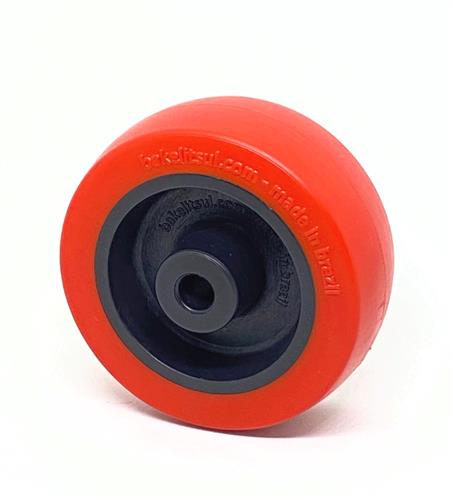 RODA PV PLÁSTICA LINHA LEVE ATÉ 125KGF VERMELHO 10273 F3 07801 