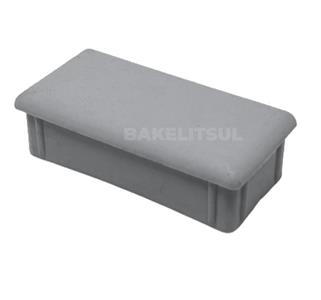 PONTEIRA TAMPA CINZA ESCURO PARA TUBOS RETANGULARES 10736 