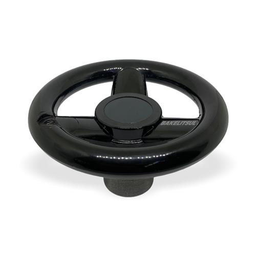 VOLANTE DE BAQUELITE COM FURAÇÃO PARA CABO GIRATÓRIO 00414 